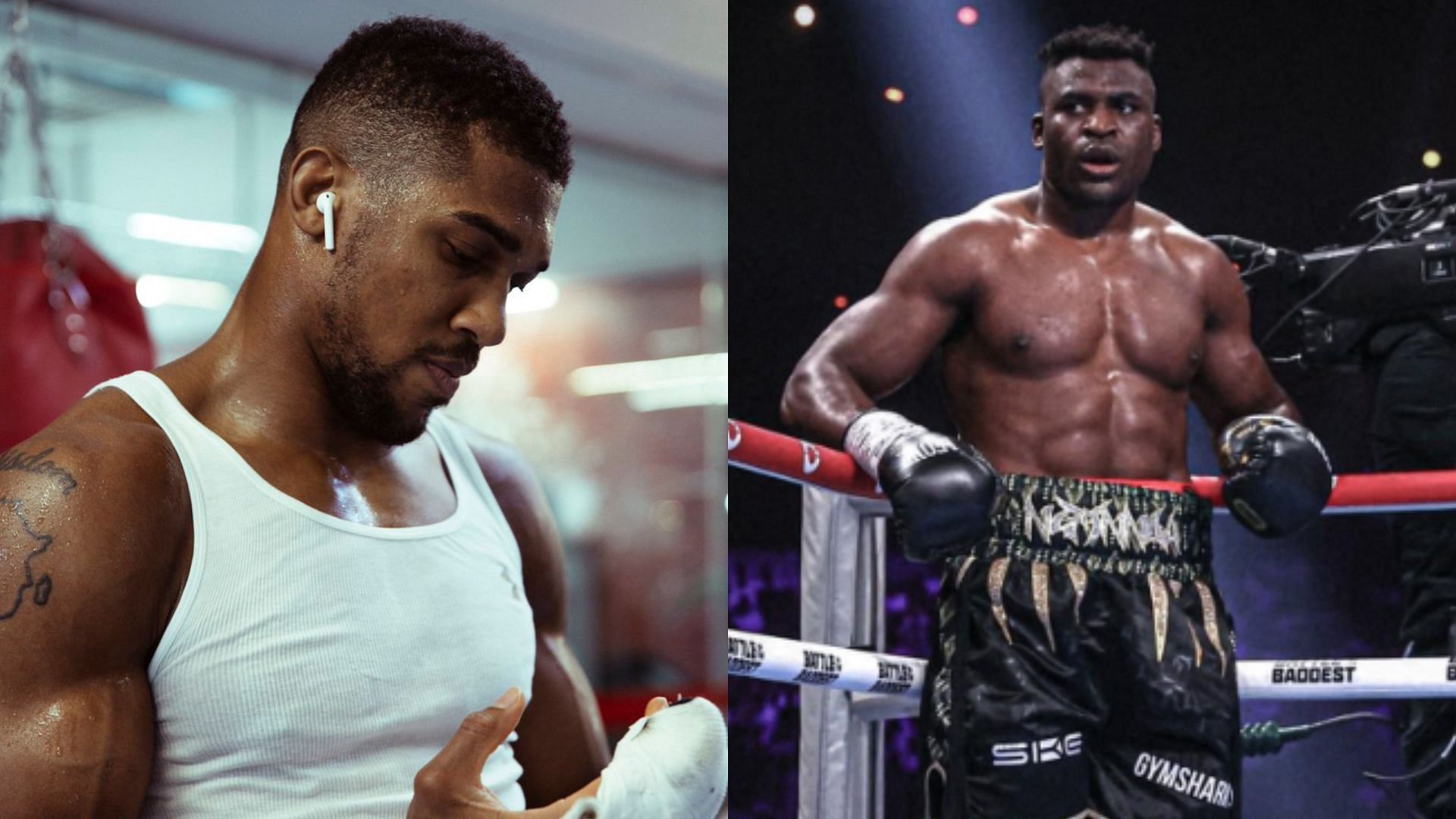 Anthony Joshua (left) breaks silence following Francis Ngannou (right) fight announcement [Images courtesy of @anthonyjoshua &amp; @francisngannou on X]