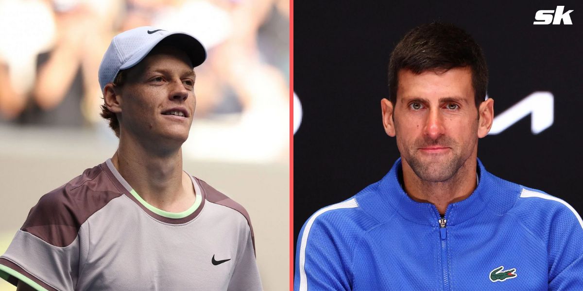 Jannik Sinner (L), Novak Djokovic (R)