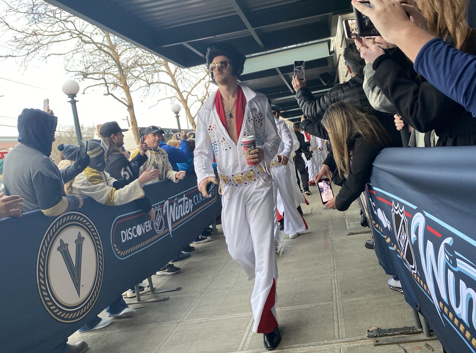 IN PHOTOS: Golden Knights arrive in style for Winter Classic in Elvis Presley costumes 