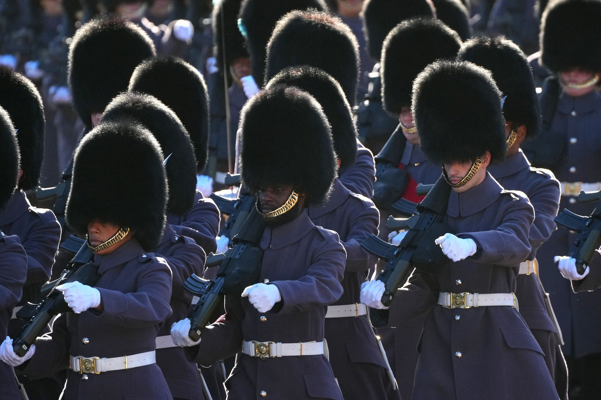 The King&#039;s Guard&#039;s hats are made out of real black bear fur (Image via Getty Images)