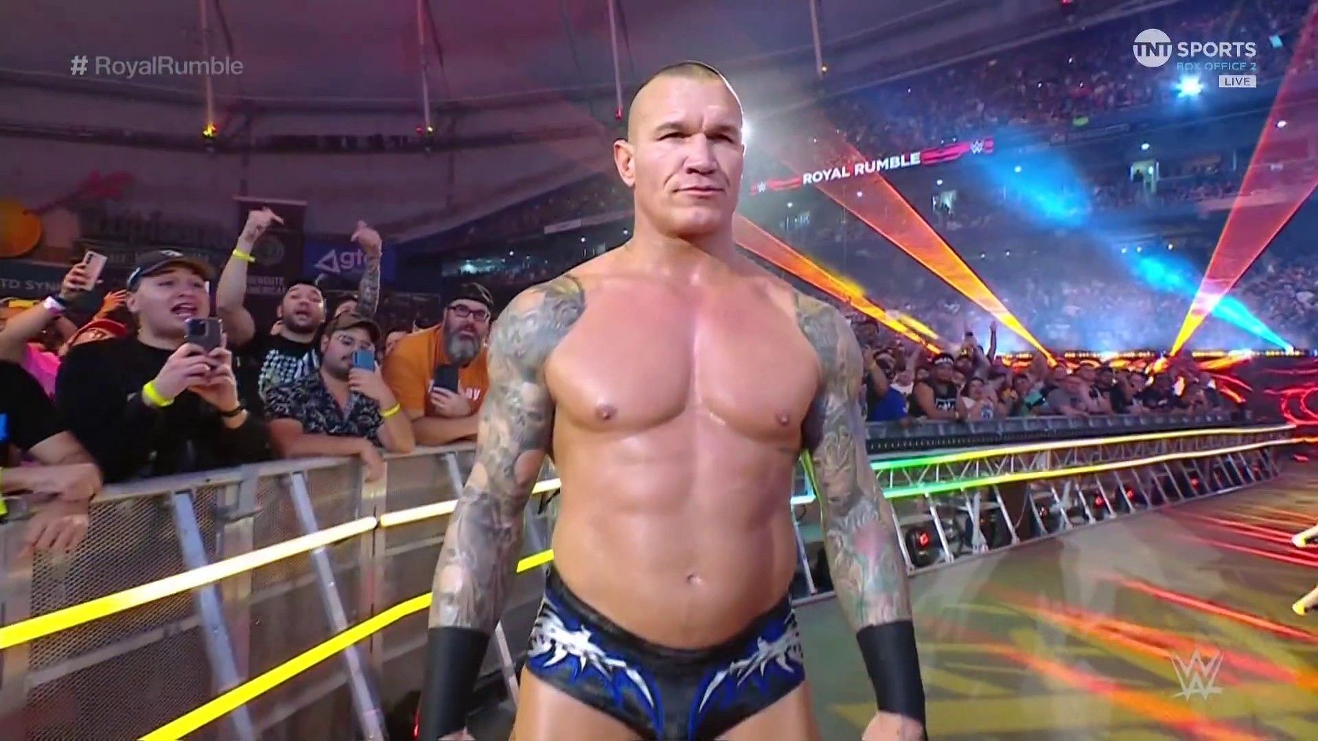 Randy Orton entering his title match at the Royal Rumble