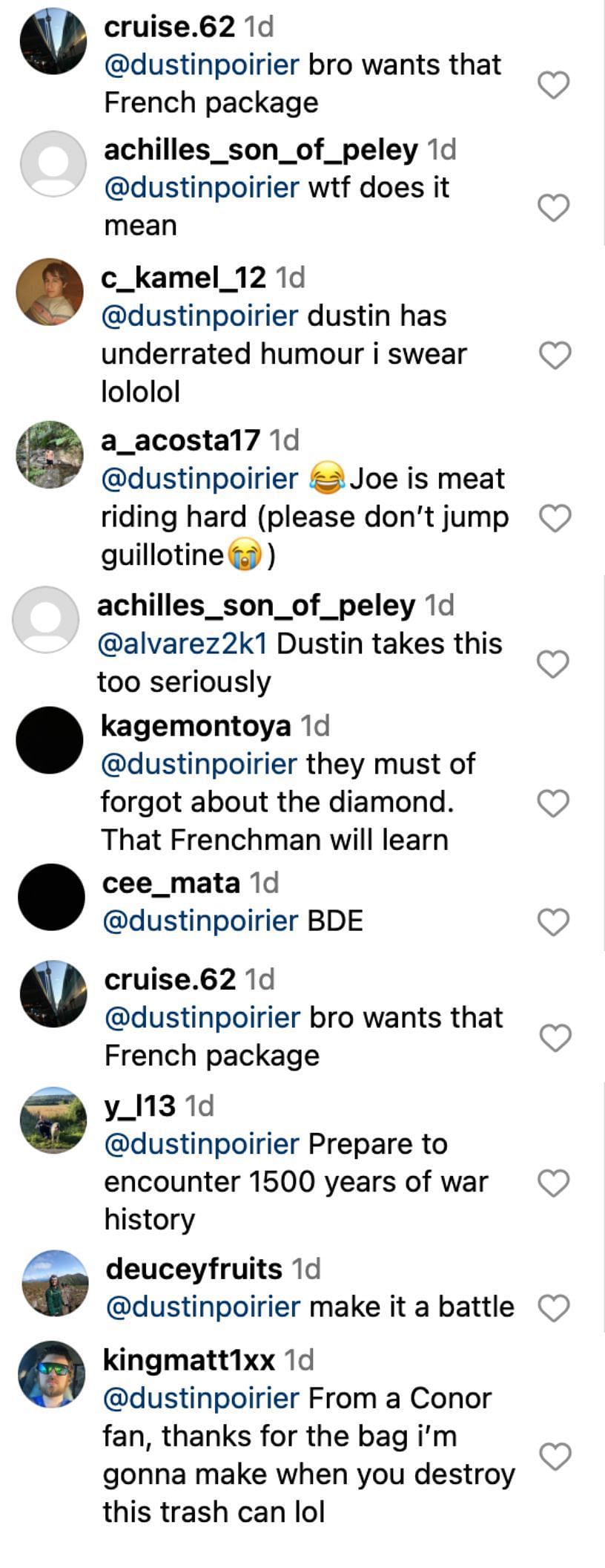 Fan reactions to Dustin Poirier&#039;s comment beneath a post of Joe Rogan&#039;s UFC 299 breakdown [via @mmajunkie on Instagram]