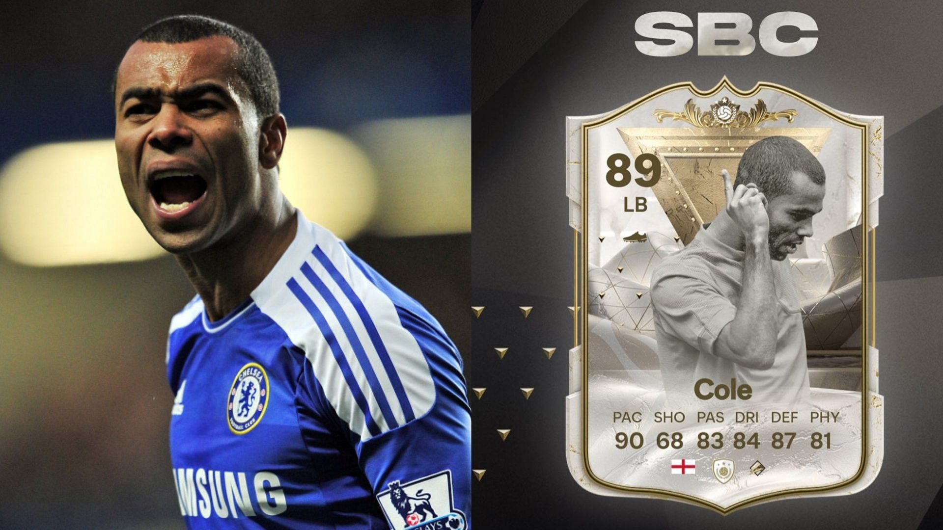 Ashley Cole Centurions Icon is coming soon to EA FC 24 (Images via Transfermarkt, X/FTR)