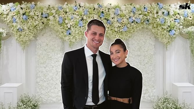 "Can easily be a male model" - Fans' hearts aflutter as Rangers star Corey Seager dons dapper black suit for friends' wedding