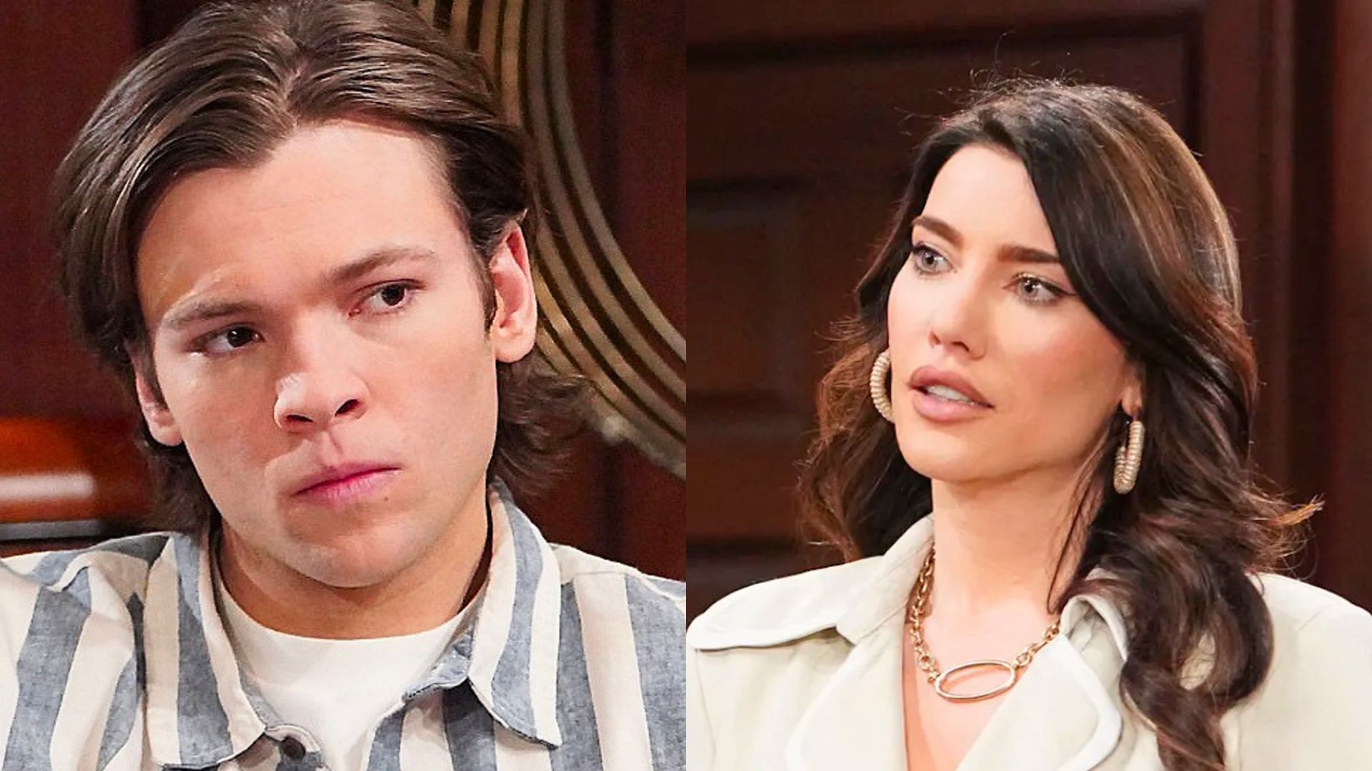 (L) Ridge &quot;RJ&quot; Forrester Jr. and (R) Steffy Forrester on the show (Image via CBS)