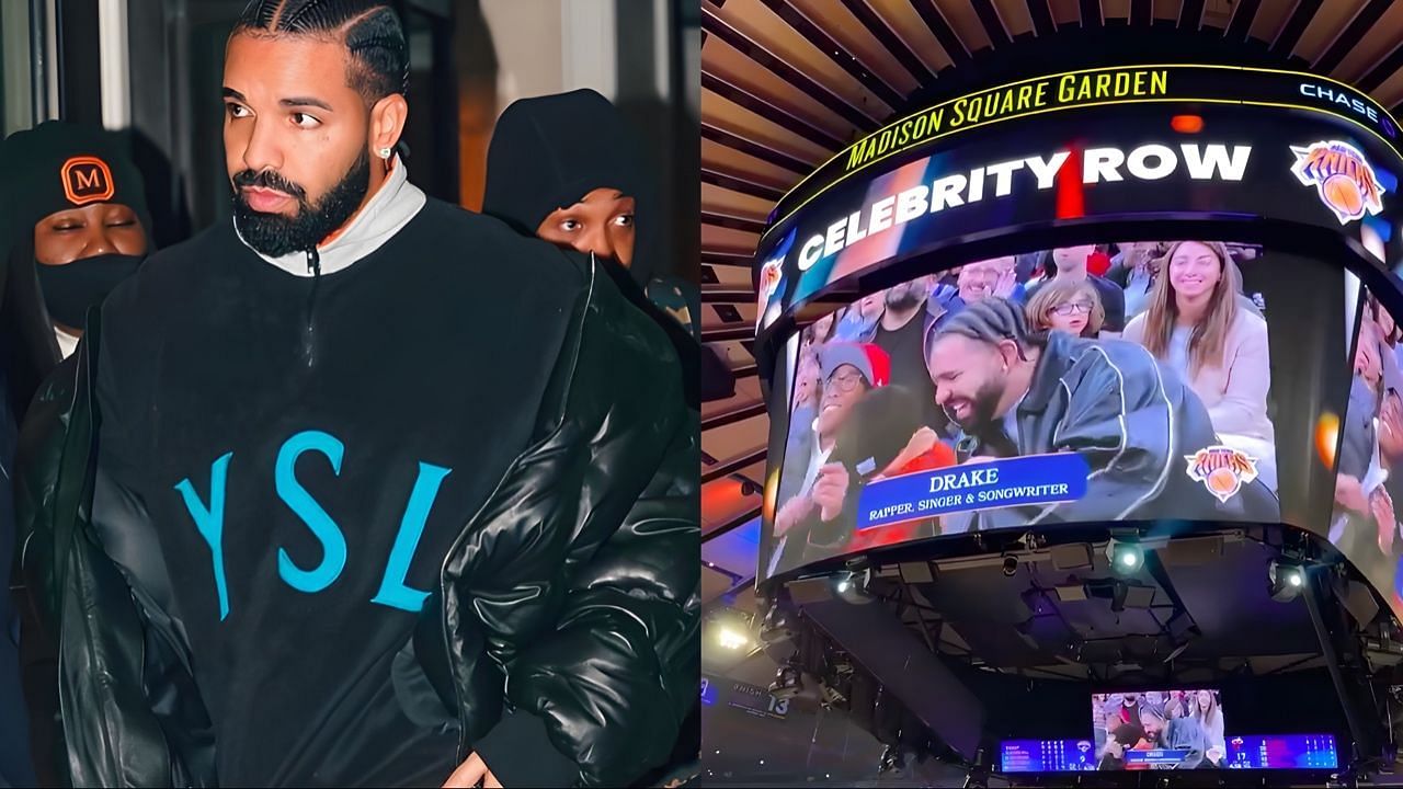 Drake sat courtside with son Adonis