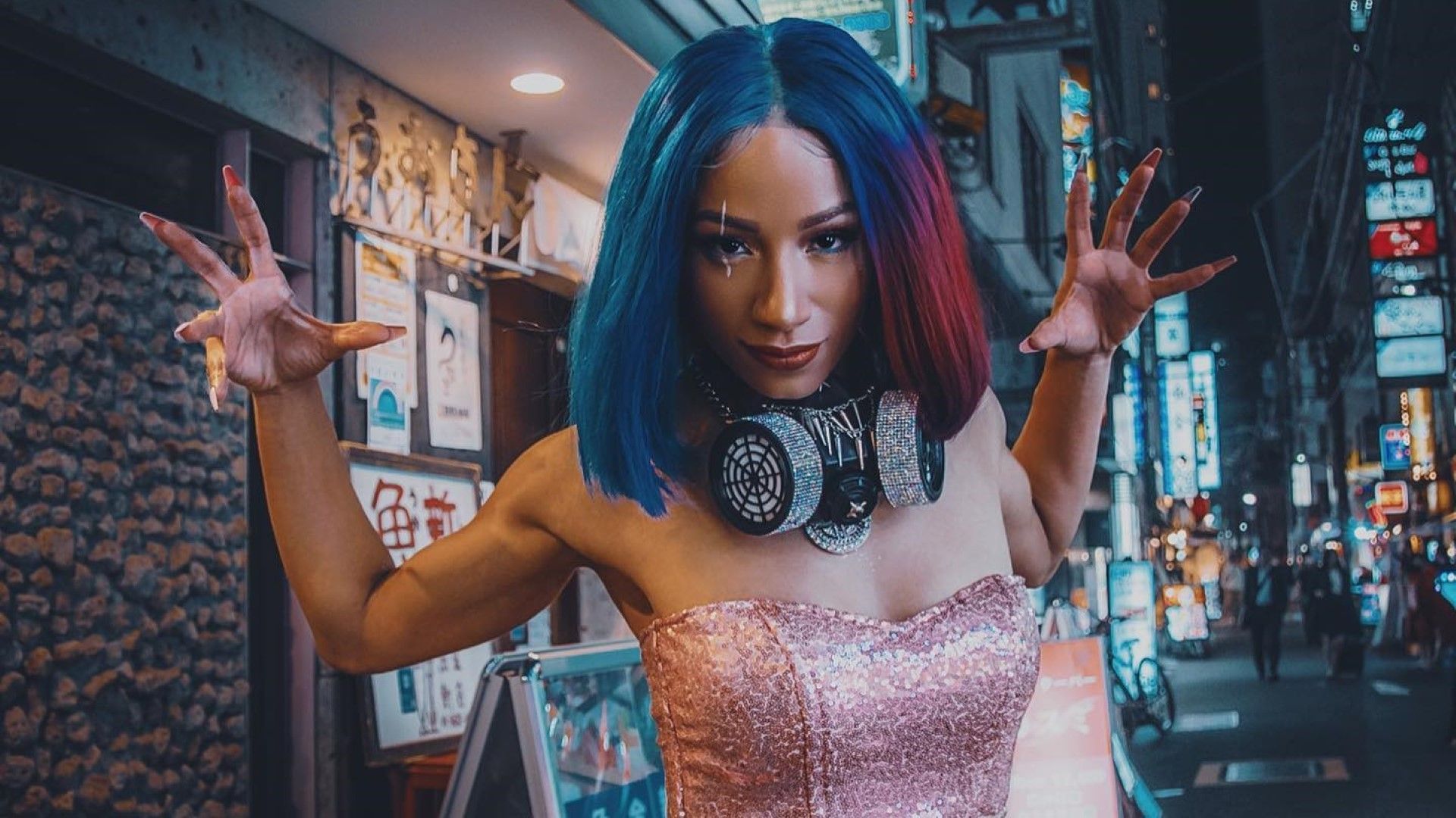 Mercedes Mone aka Sasha Banks posing in Tokyo, Japan