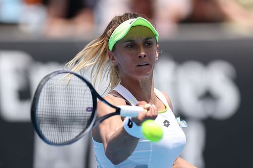 Lesia Tsurenko in action at the 2024 Australian Open