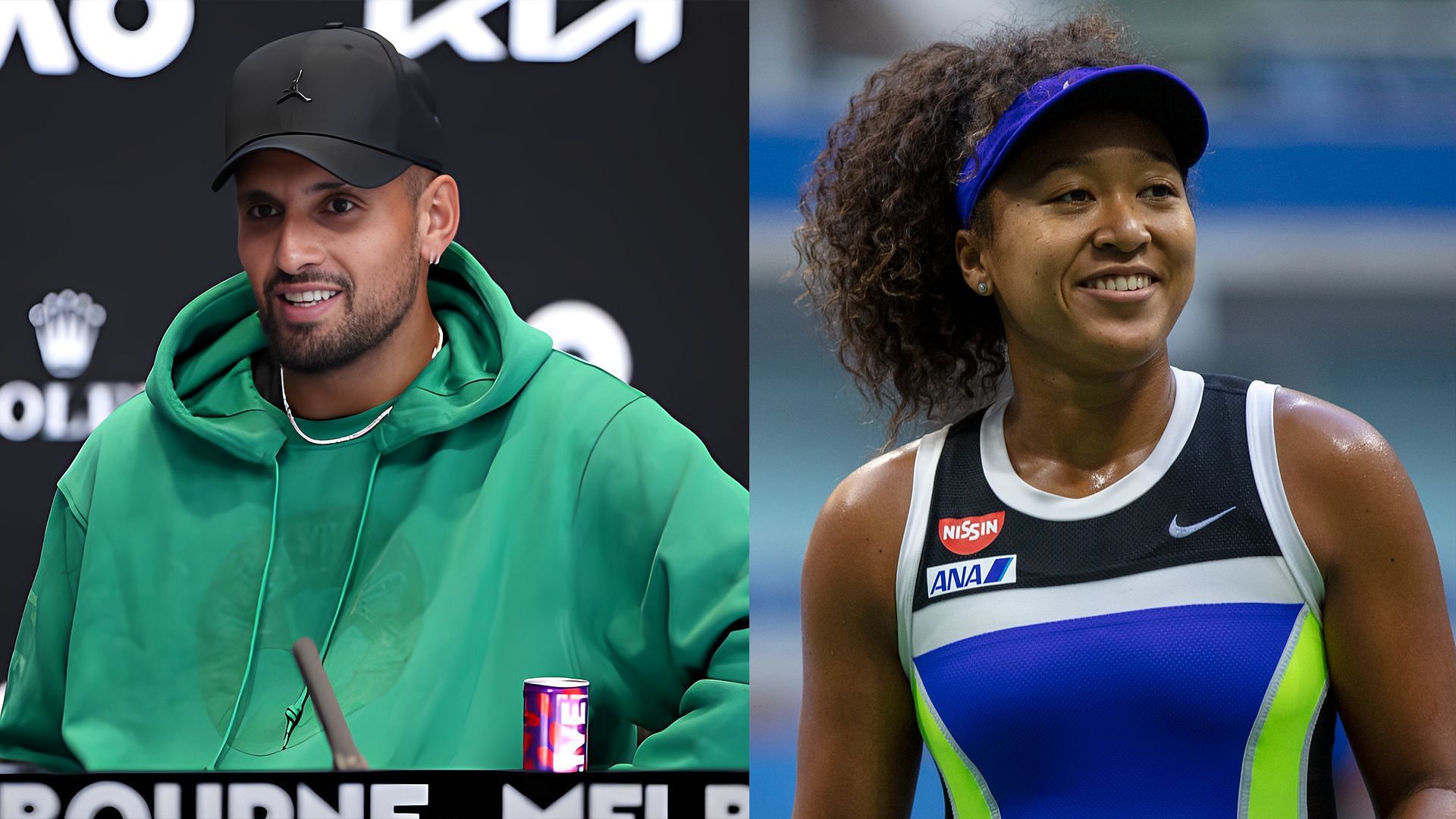 Nick Kyrgios (L) and Naomi Osaka (R)