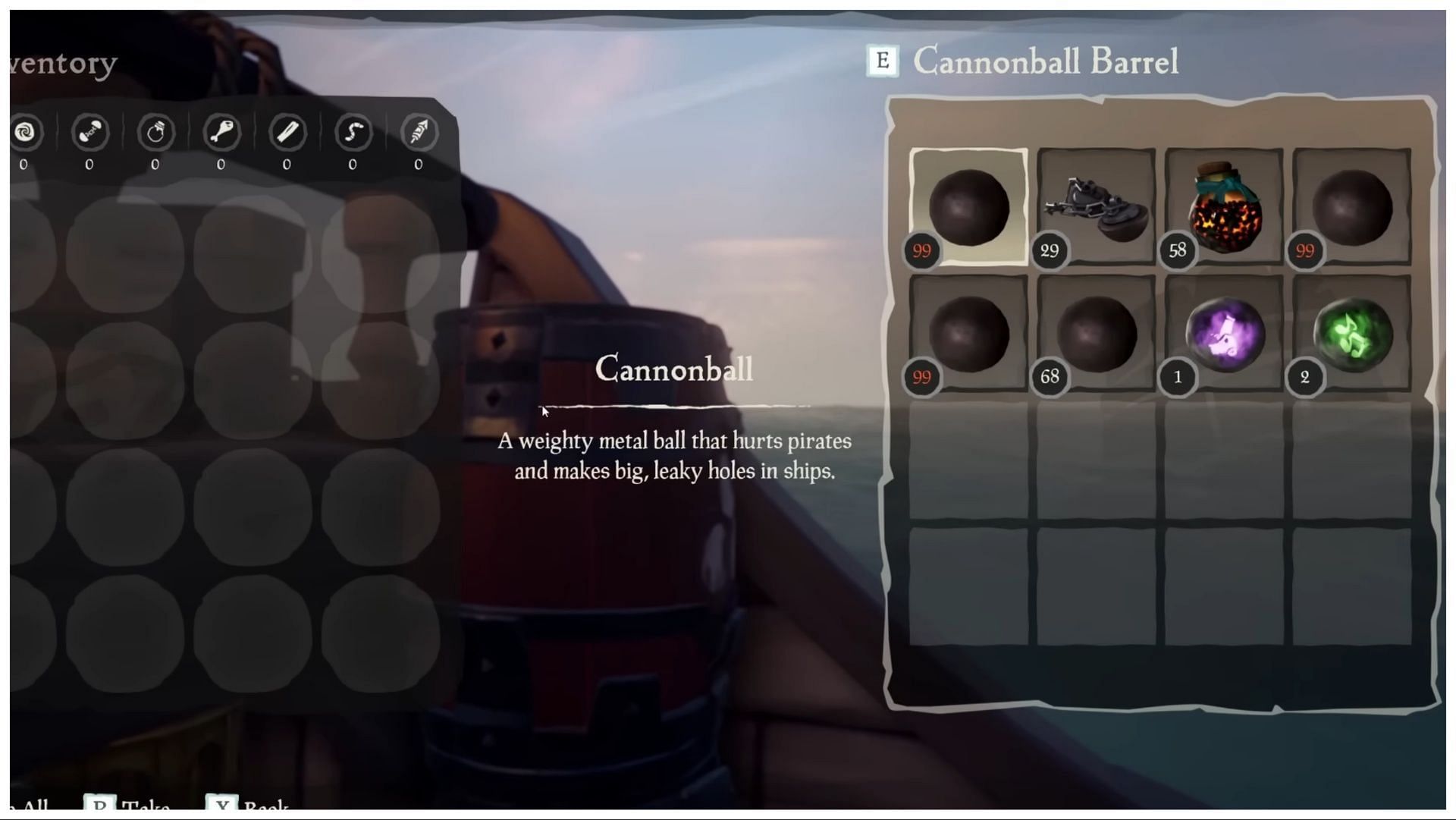 Stacking up on cannonballs is very important for any event in Sea of Thieves. (Image via Rare)