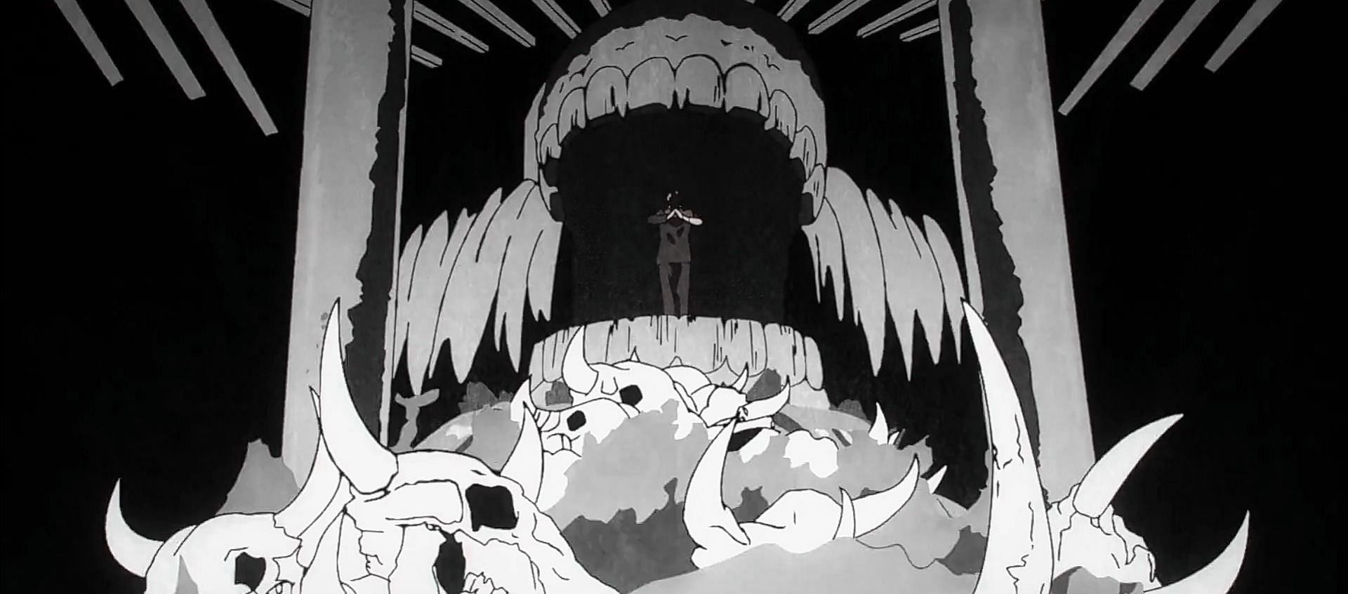 The evil shrine of Ryōshukuna that appears in Jujutsu Kaisen (Image from MAPPA)