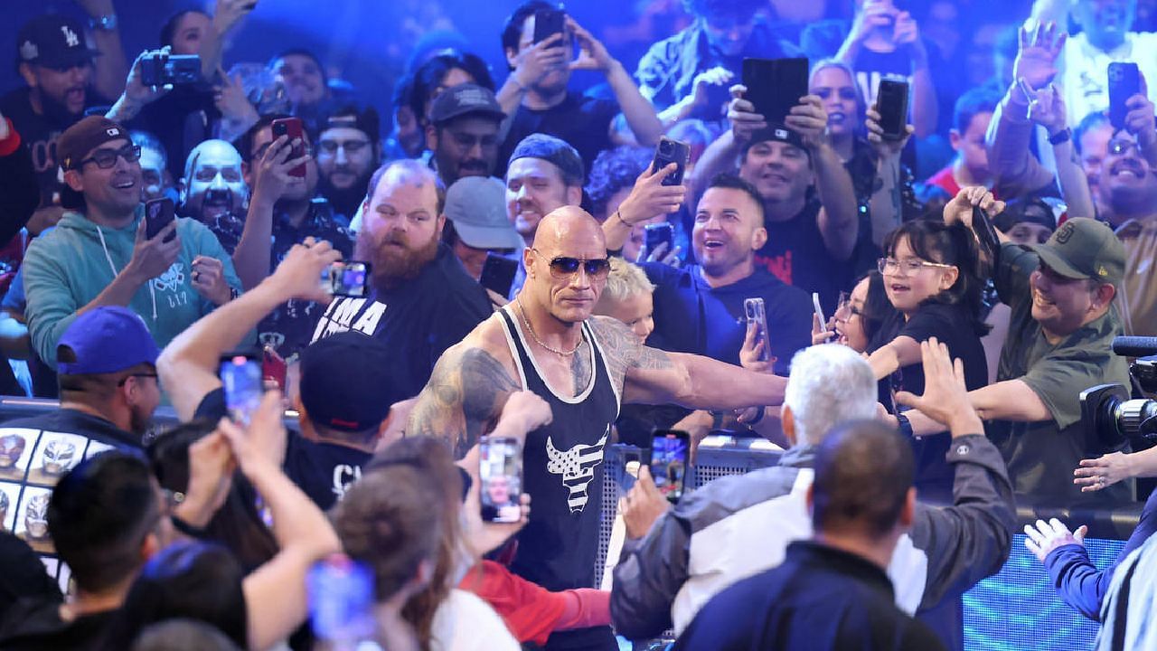 The Rock makes his way to the ring