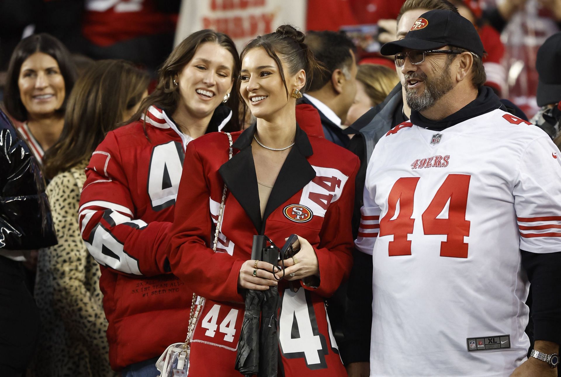 Kristin Juszczyk at the Packers-49ers playoff game
