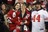 Kristin Juszczyk at the Packers-49ers playoff game