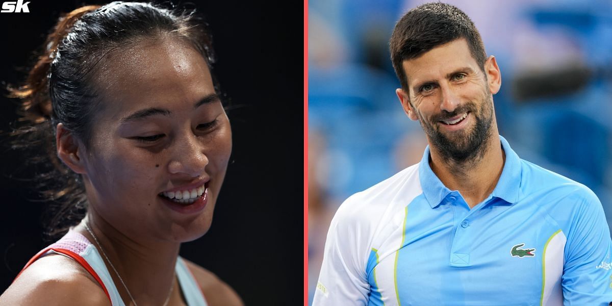 Zheng Qinwen and Novak Djokovic shared a moment in Melbourne on Tuesday