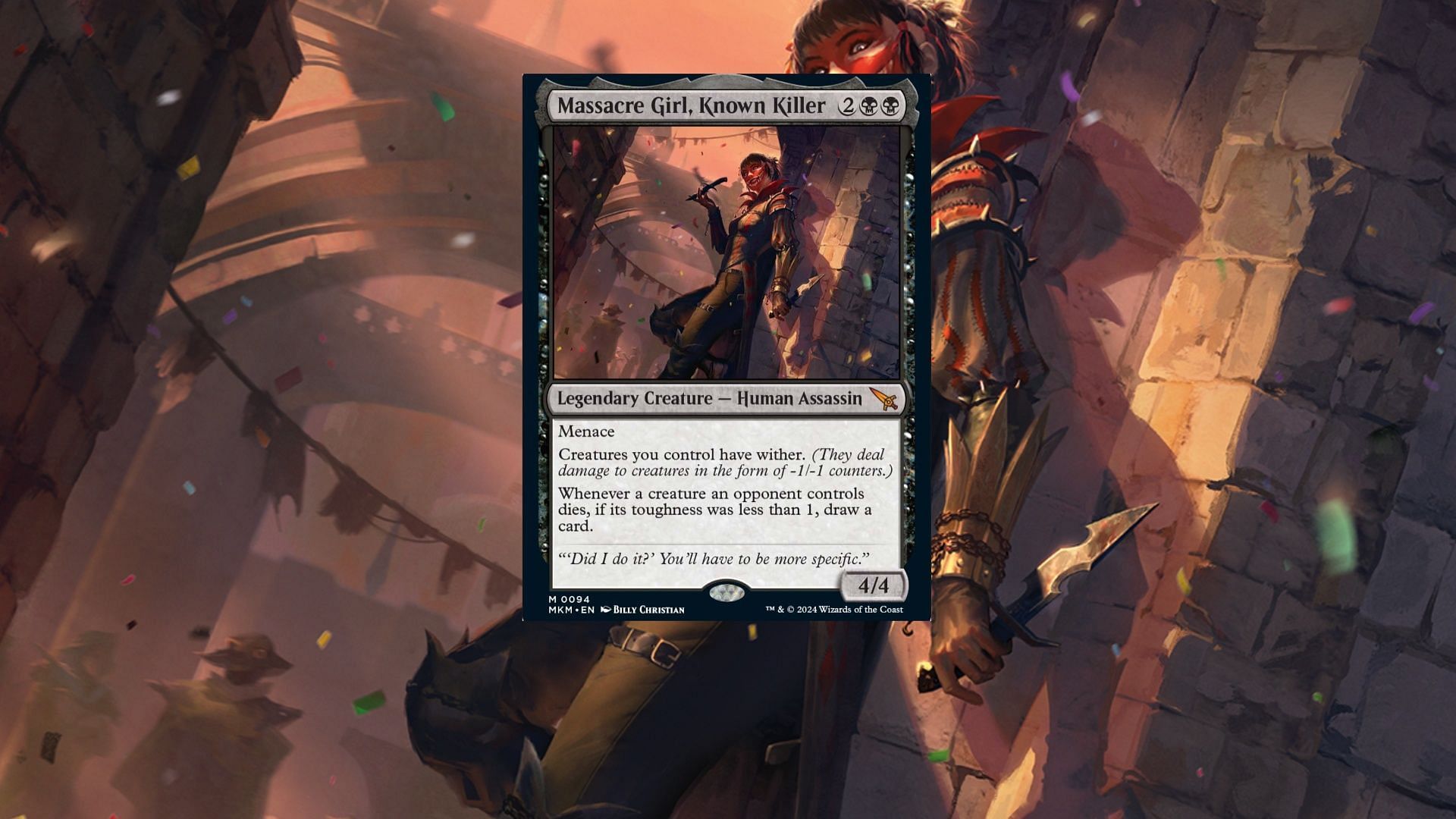 Massacre Girl, Known Killer in MTG (Image via Wizards of the Coast)