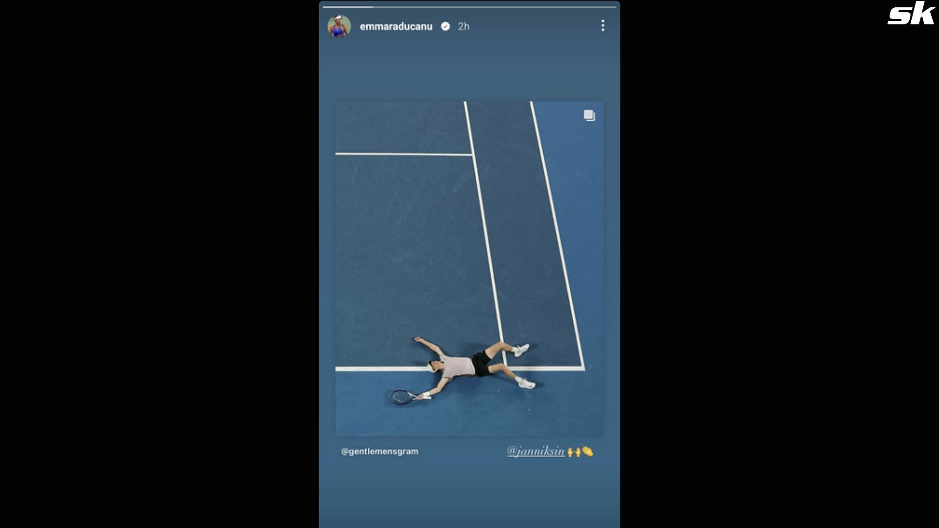 Emma Raducanu congratulates Jannik Sinner on his first Grand Slam title via her Instagram account