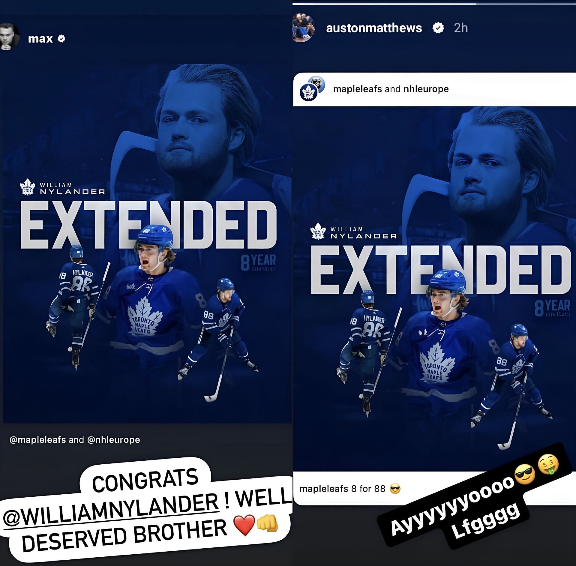 Leafs players react to Nylander contract