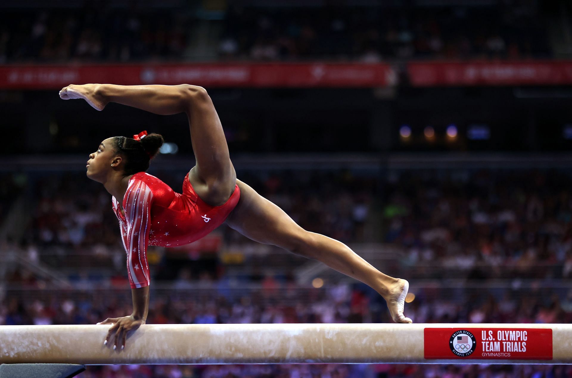 Amari Drayton in action at the 2021 U.S. Olympic Trials.