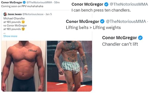 Screenshots from @TheNotoriousMMA on X