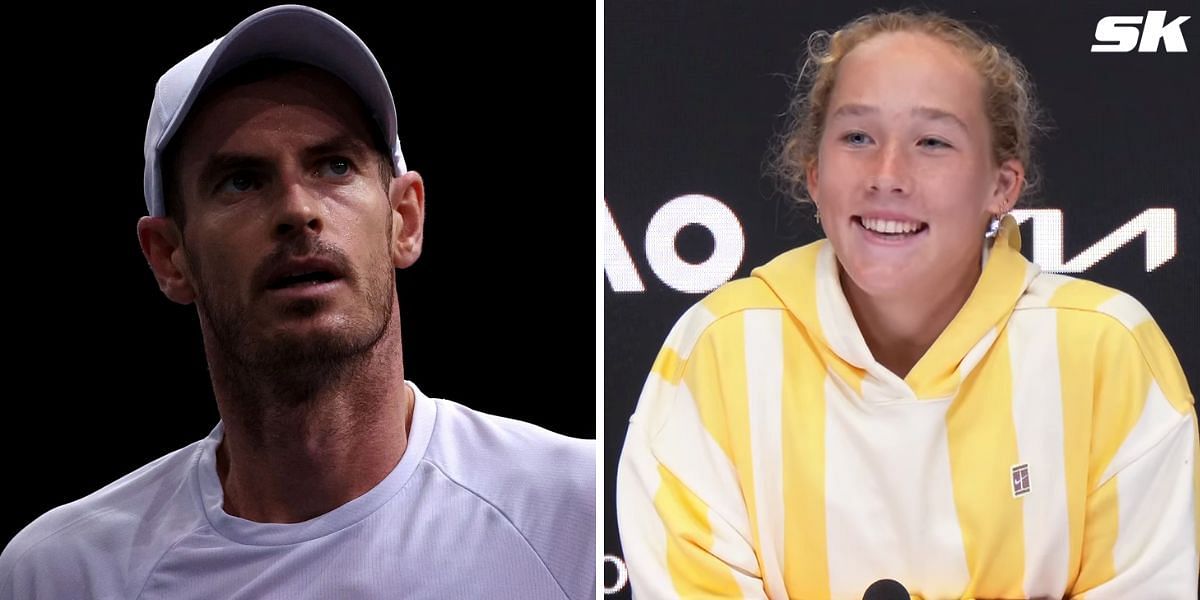 Andy Murray (L) and Mirra Andreeva