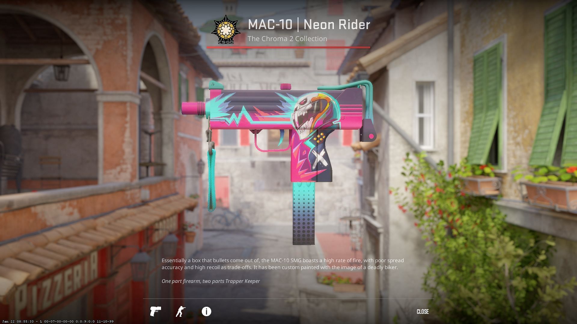 MAC 10 Neon Rider (Image via Valve)