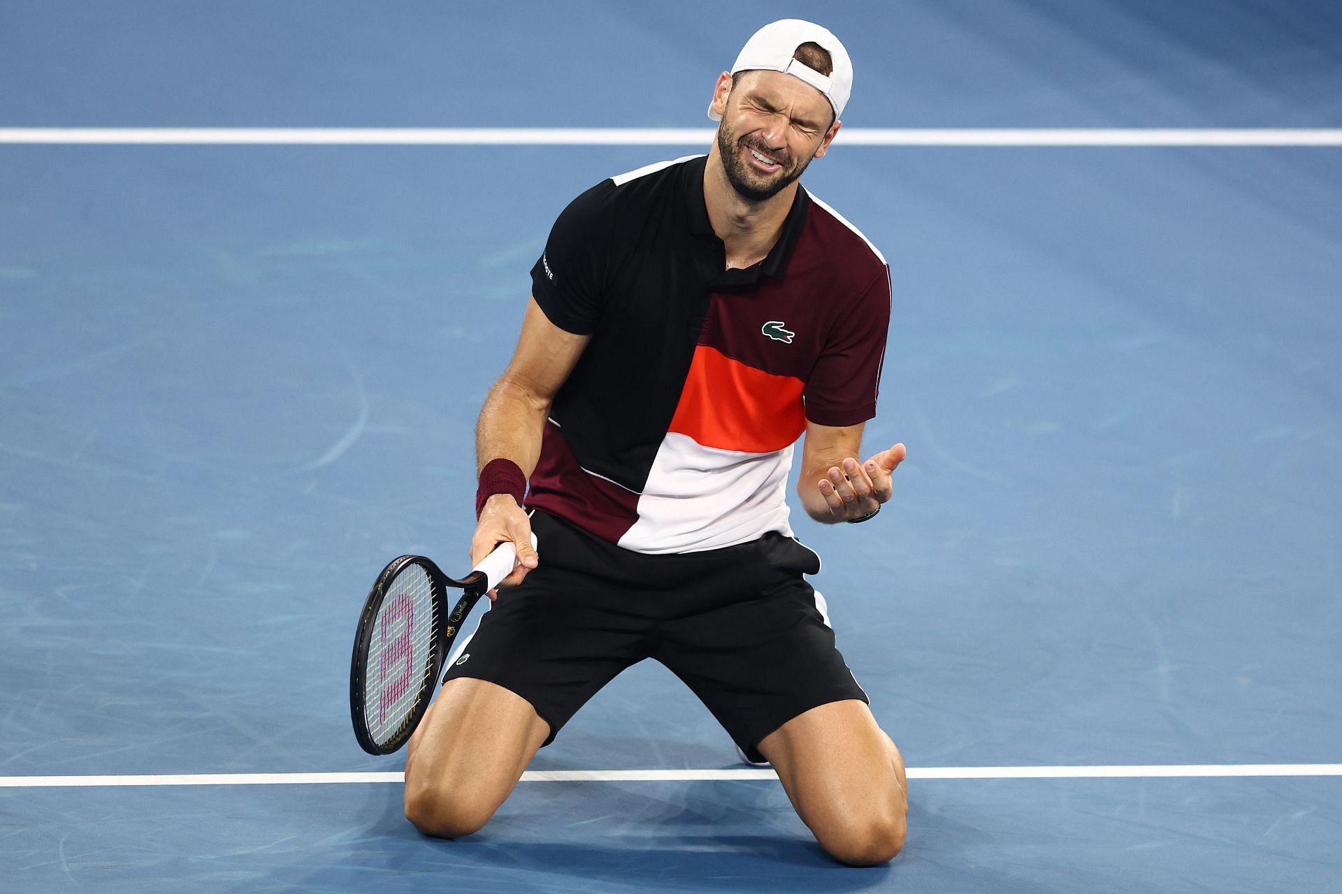 Grigor Dimitrov pictured after defeating Holger Rune at the 2024 Brisbane International