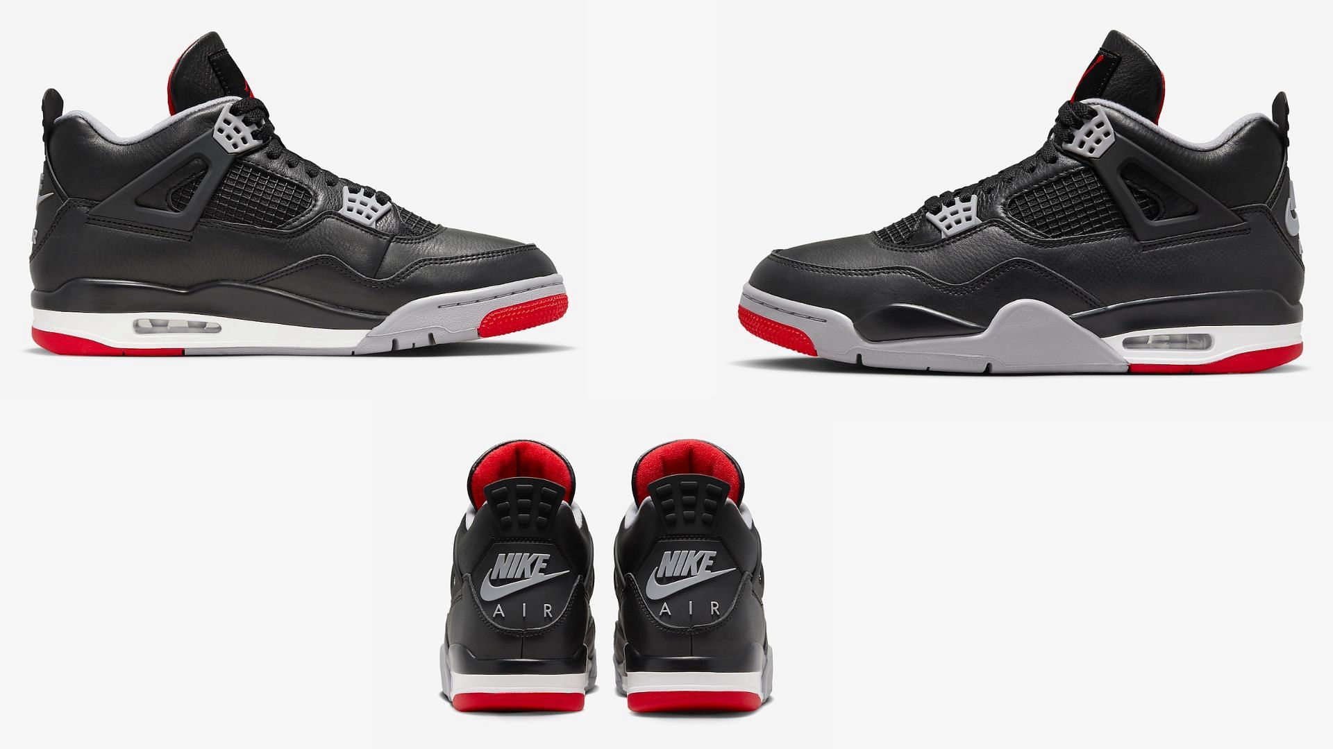 A closer look at the Air Jordan 4 Bred Reimagined sneakers (Image via Instagram/@zsneakerheadz)