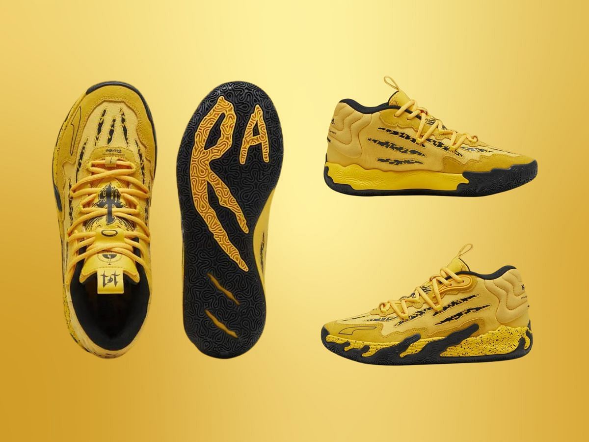 Here&#039;s another look at the Porsche x Puma MB.03 sneakers (Image via Twitter/@nftsmediaa)