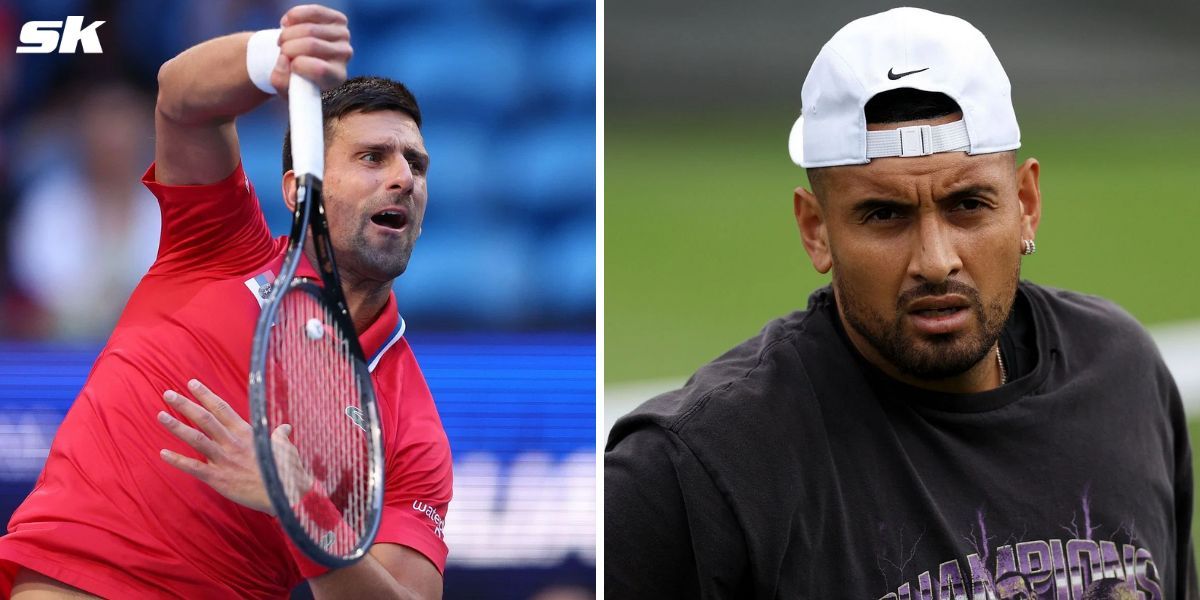 Novak Djokovic (L) and Nick Kyrgios