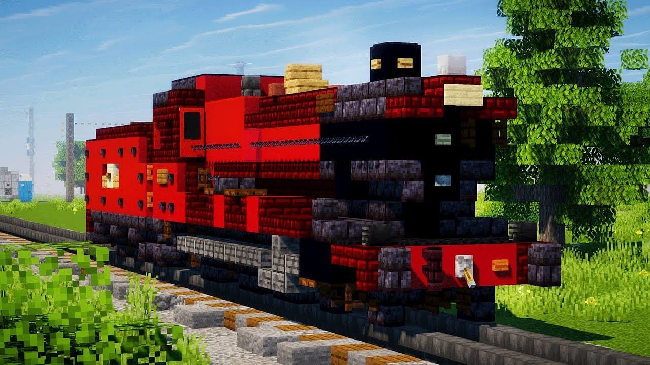Trains make for impressive Minecraft creations (Image via Youtube/CraftyFoxeMC)