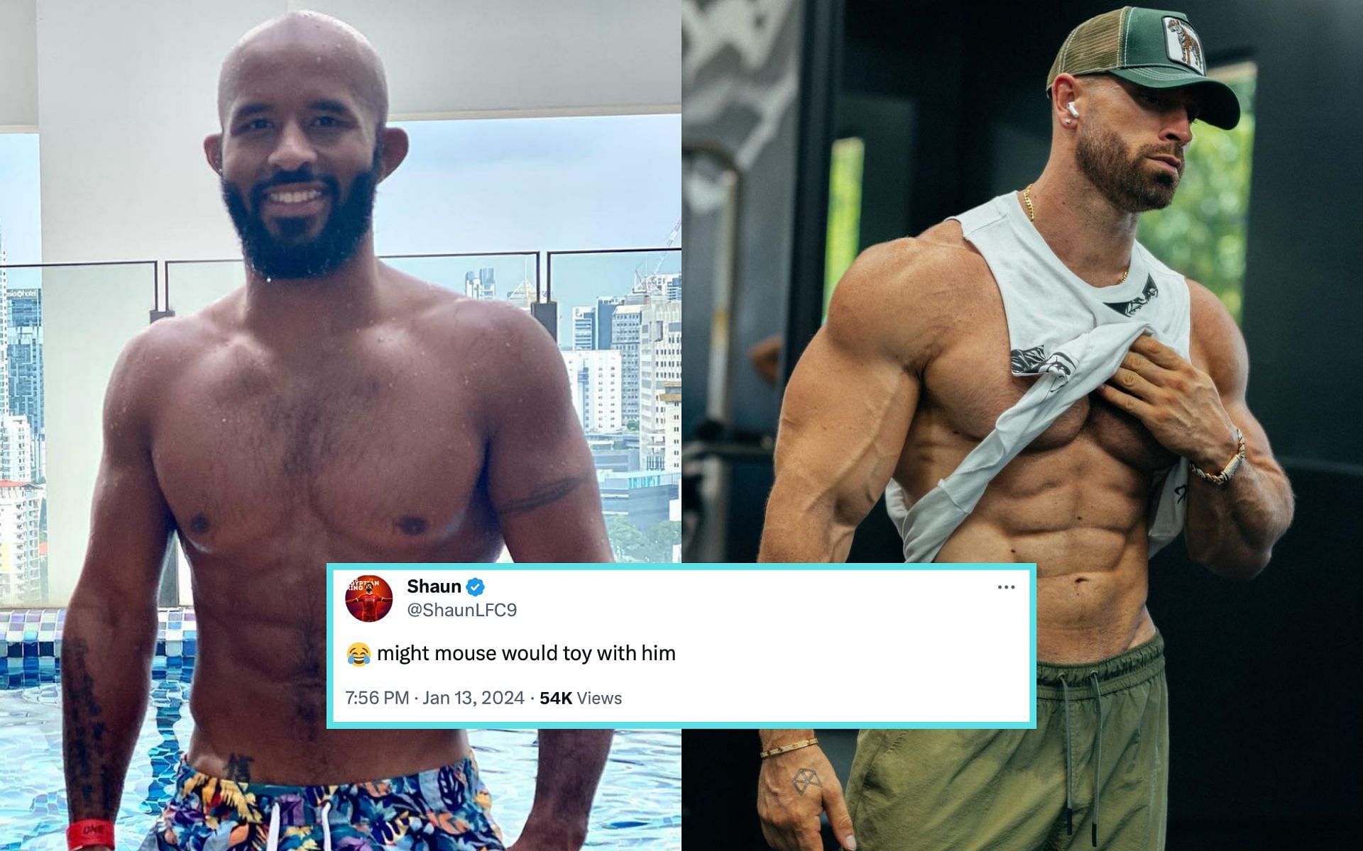 Fans compare a potential grappling match with Demetrious Johnson (left) and Bradley Martyn (right) [Photo Courtesy @mighty and @bradleymartyn on Instagram]