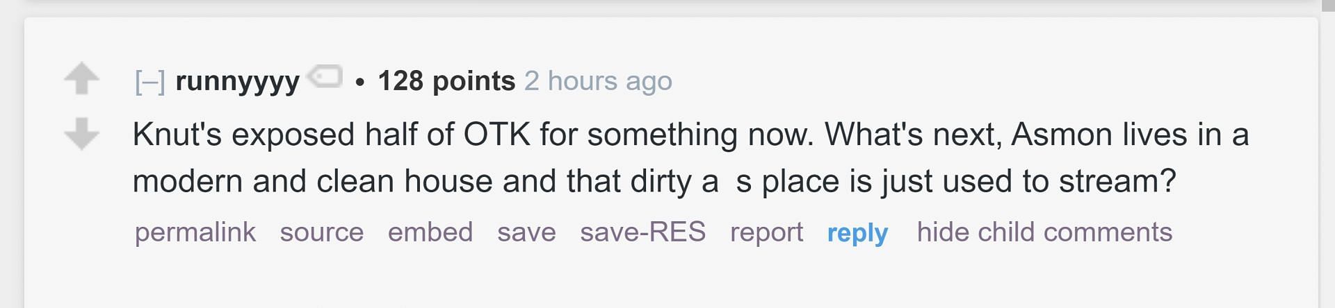 Redditor u/runnyyyy&#039;s comment mentioned above (Image via r/LivestreamFail subreddit)