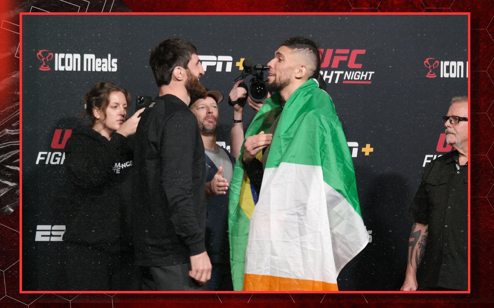 Official weigh-in UFC FIght Night: Magomed Ankalev (left) vs. Johnny Walker (right) 2 [Image credits: @sportskeedamma on x]