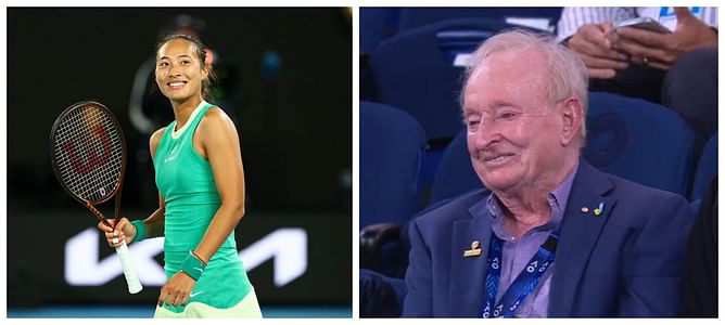 "I didn't know he was watching, I focus on the green ball only" - Zheng Qinwen jokes about Rod Laver attending her Australian Open QF