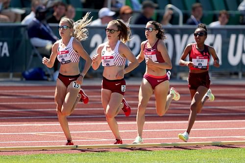 Weini Kelati competes in the women's 5000m final during the 2022 USATF Outdoor Championships (Photo by Sean M. Haffey/Getty Images)