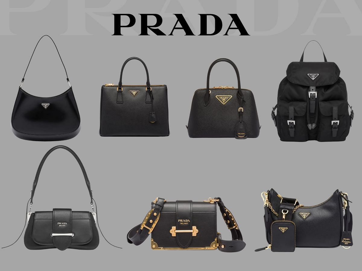 PRADA cowhide leather Shoulder Bag gold buckle handle shoulder bag gre –  Brand Off Hong Kong Online Store