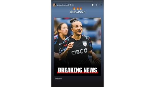 Chelsea Freeman shared her excitement over Mallory Pugh Swanson's deal