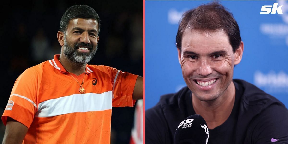 Rohan Bopanna(L) and Rafael Nadal(R)