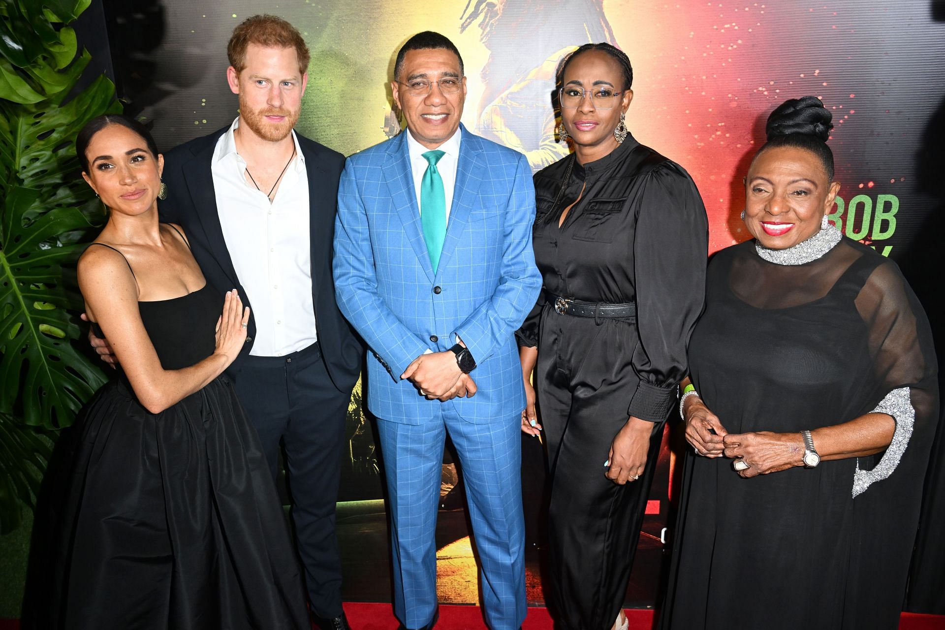 Meghan Markle and Prince Harry at &ldquo;Bob Marley: One Love&rdquo; Premiere event in Jamaica (Image via Getty)
