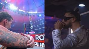Seth Rollins reacts after CM Punk fails to win at WWE Royal Rumble 2024