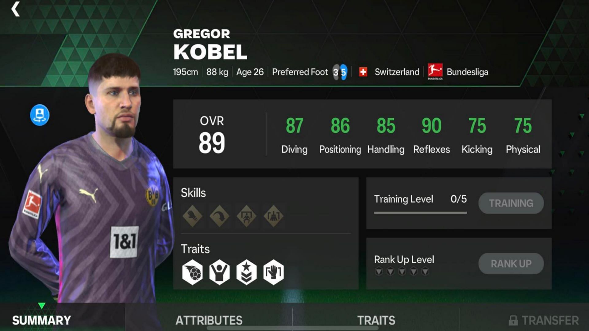 Gregor Kobel&#039;s Mystery Signings card has great stats (Image via EA Sports)