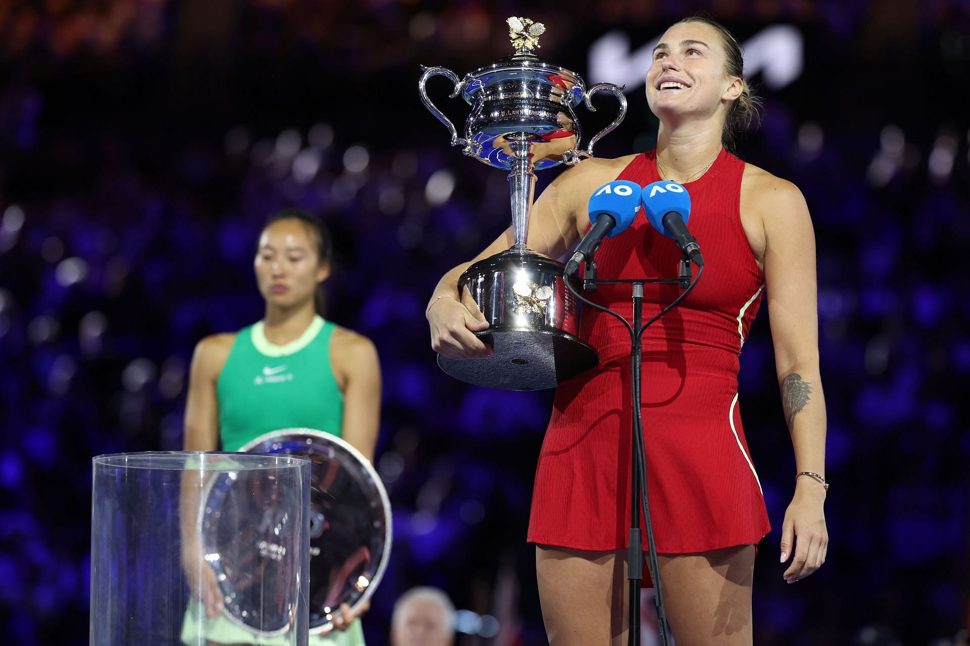 Aryna Sabalenka celebrates her win at the 2024 Australian Open final - Getty Images
