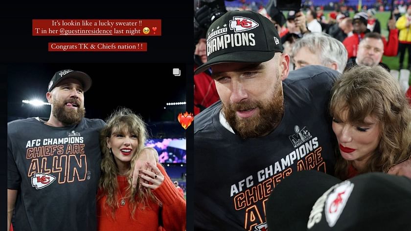 Gigi Hadid draws attention to Taylor Swift's "lucky sweater" as Travis  Kelce and his girlfriend take center stage