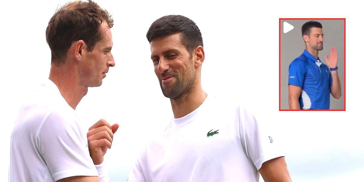 Andy Murray and Novak Djokovic greet each other