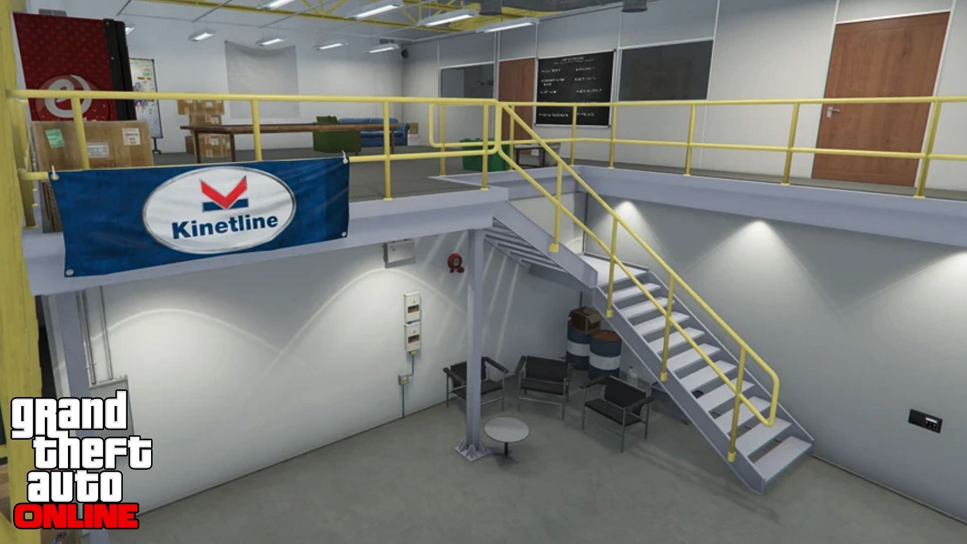 The basic interior of an Auto Shop in GTA Online (Image via GTA Wiki)