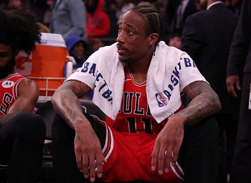 DeMar DeRozan had 28 points in the Chicago Bulls' loss to the New York Knicks.