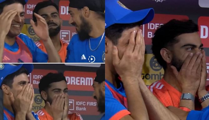 [Watch] Virat Kohli and Shubman Gill's hilarious reaction in the dugout after Shivam Dube hit winning runs in 2nd IND vs AFG T20I