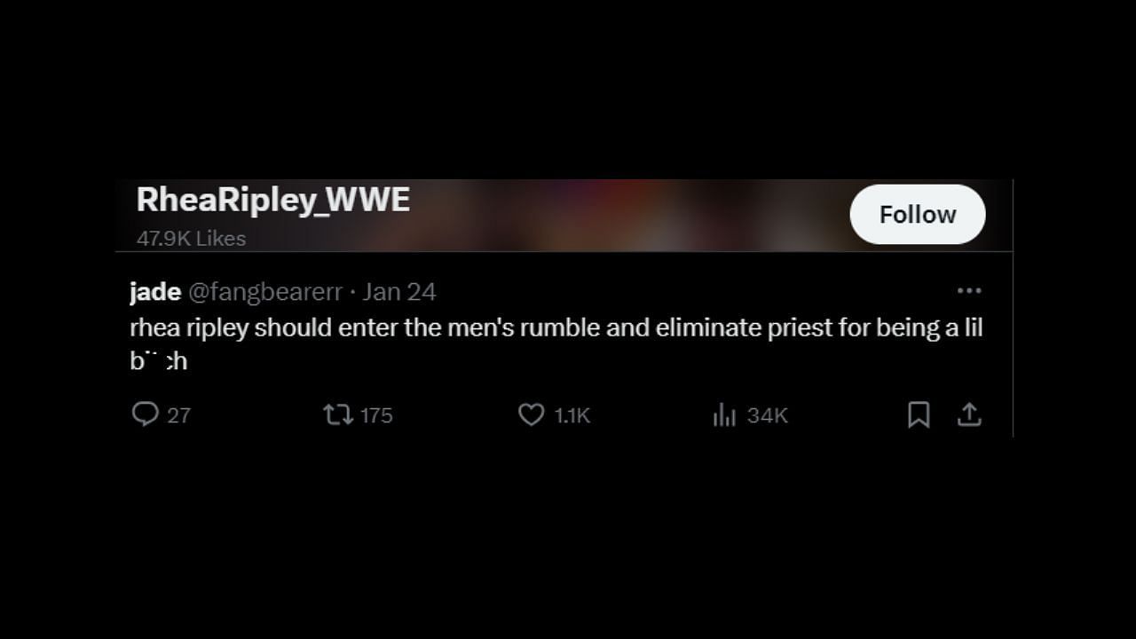 Rhea Ripley takes a shot at Damian Priest (from Twitter)