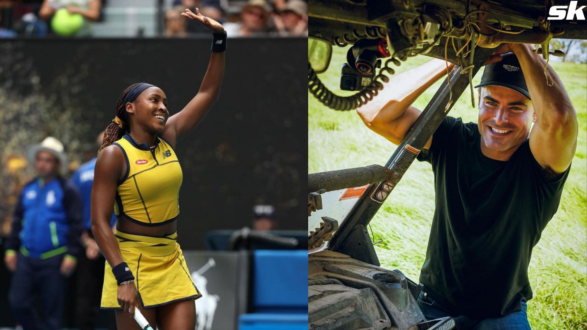 Coco Gauff and American actor Zac Efron